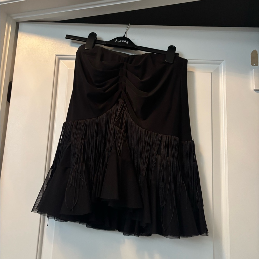 Elegant Black Fringe Skirt